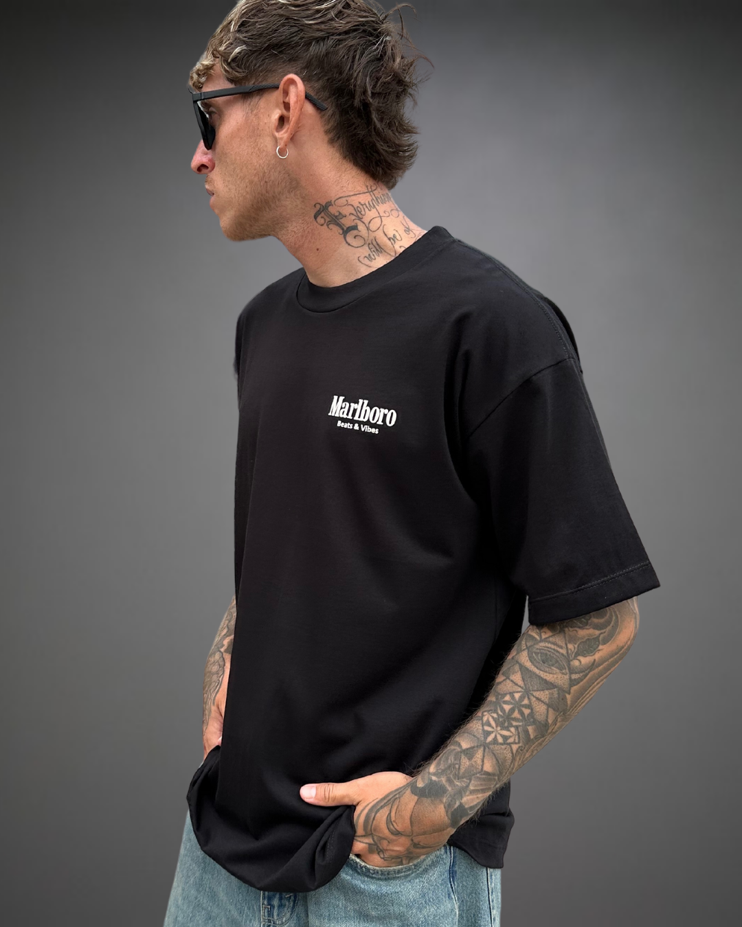 Polo Hombre Oversize Marlboro McLaren F1 - Negro