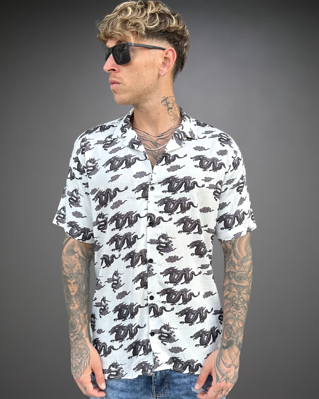 Camisa Relaxed Hombre Keep The Dragon - Hueso
