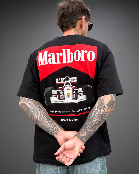 Polo Hombre Oversize Marlboro McLaren F1  - Negro