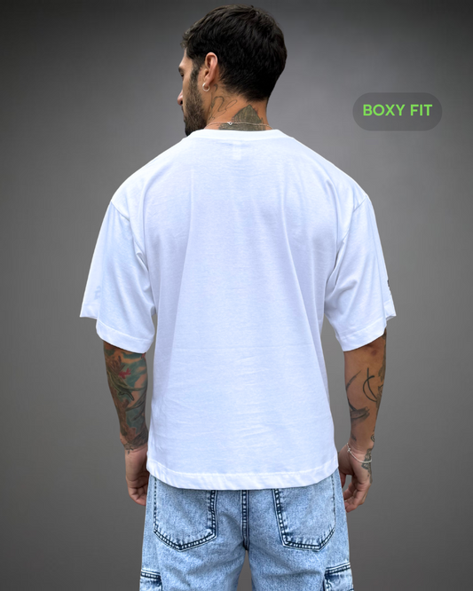 Polo Hombre Boxy Fit Rounded Tribe Neck 2.0 - Blanco