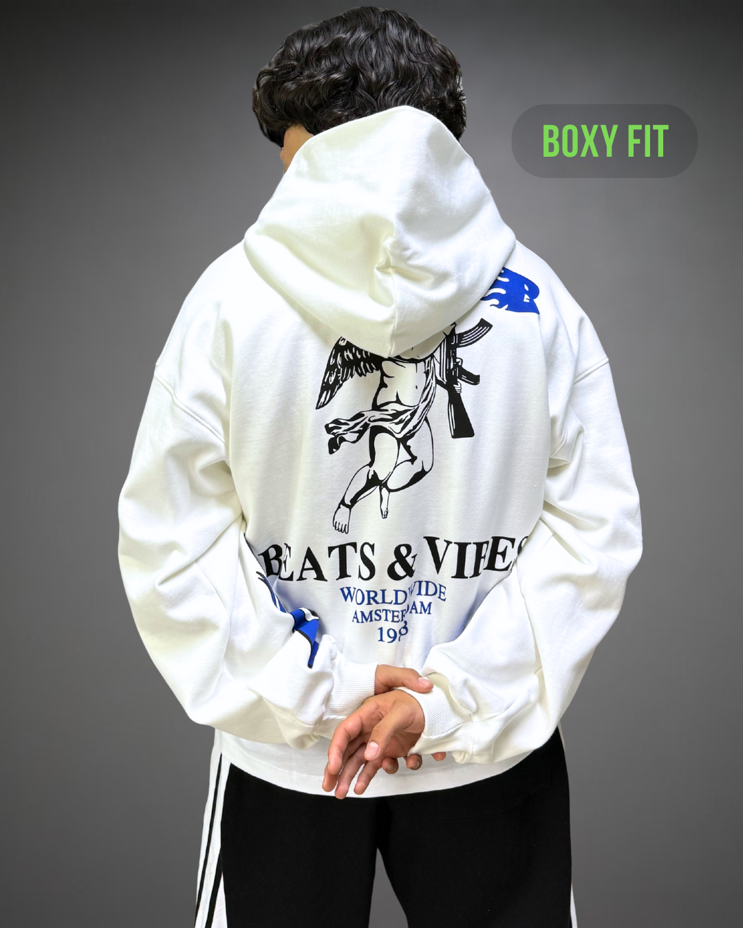 Hoodie Crop Oversize WorldWide Beats - Blanco 2.0