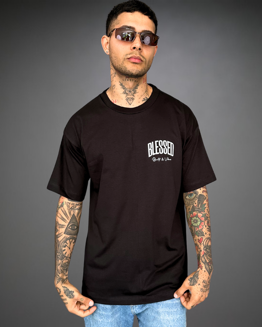 Polo Hombre Oversize Angel Blessed - Negro