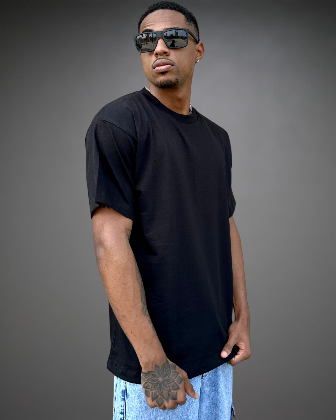 Polo Hombre Oversize - Negro