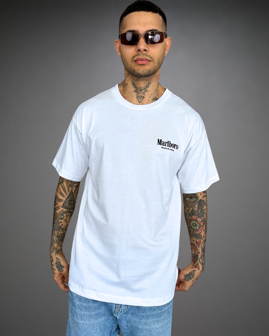 Polo Hombre Oversize Marlboro McLaren - Blanco