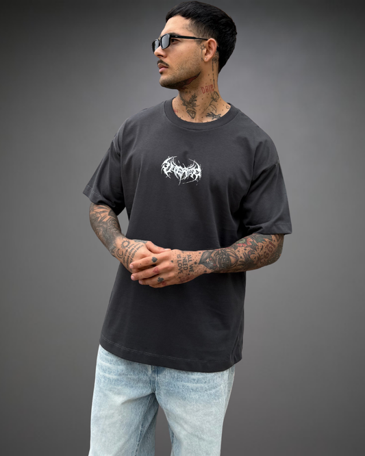 Polo Hombre Oversize Contrast Tribal - Plomo