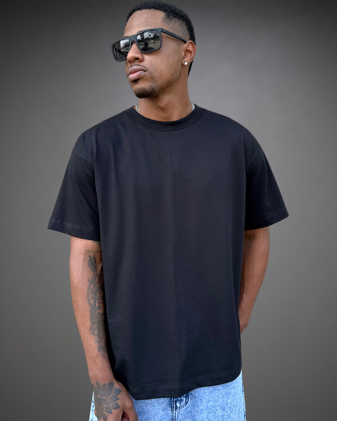 Polo Hombre Oversize - Negro