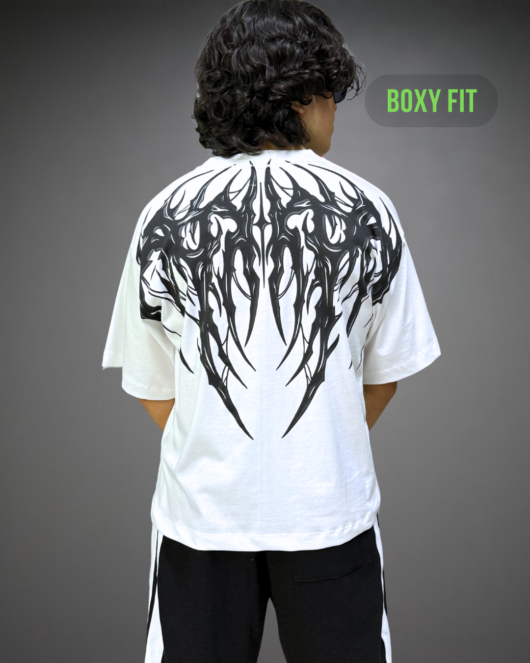 Polo Hombre Boxy Fit True Tribal - Blanco