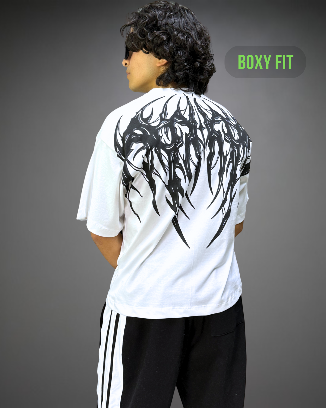 Polo Hombre Boxy Fit True Tribal - Blanco