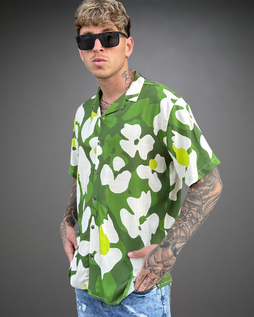 Camisa Hombre Relaxed WoodStock - Verde