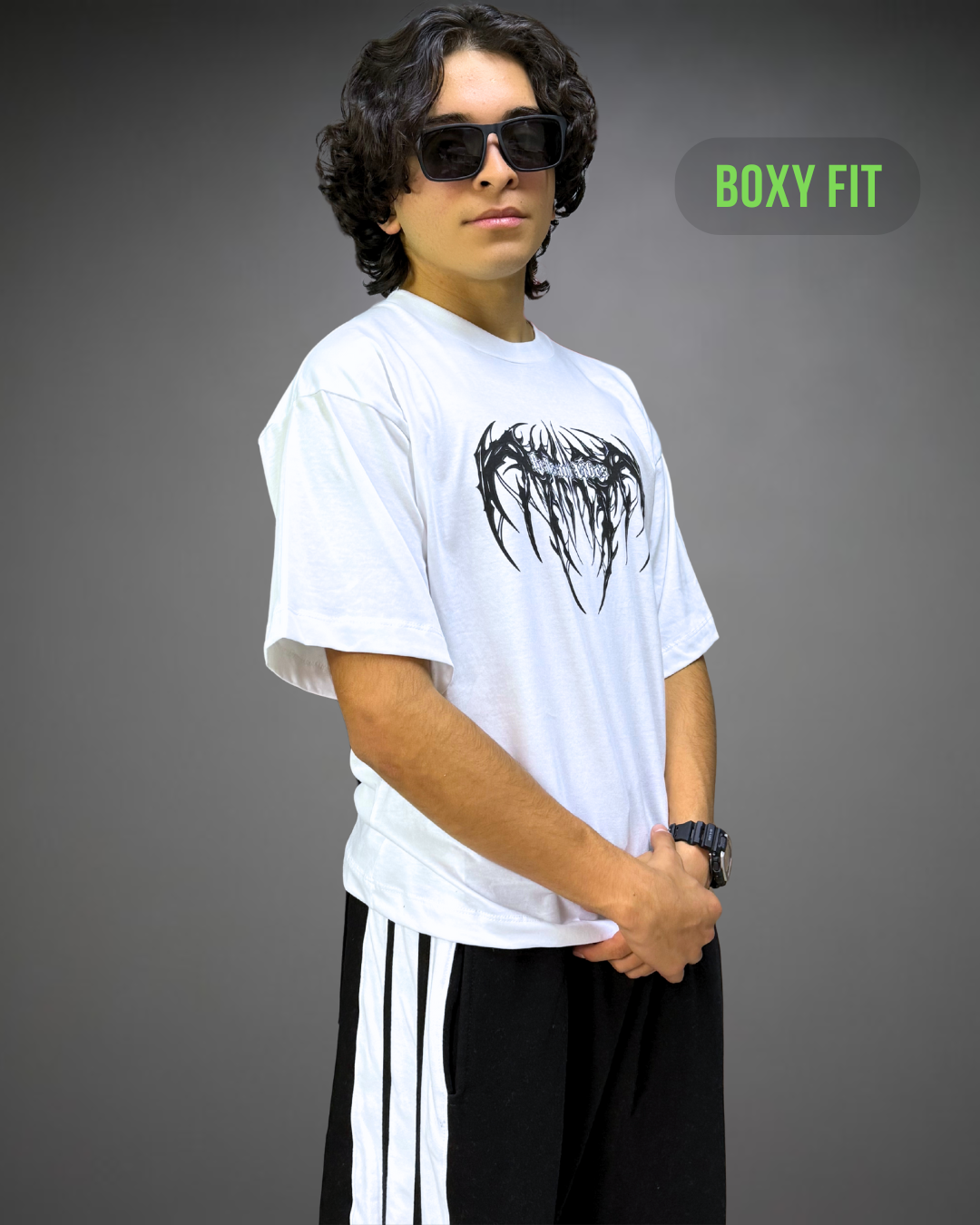 Polo Hombre Boxy Fit True Tribal - Blanco