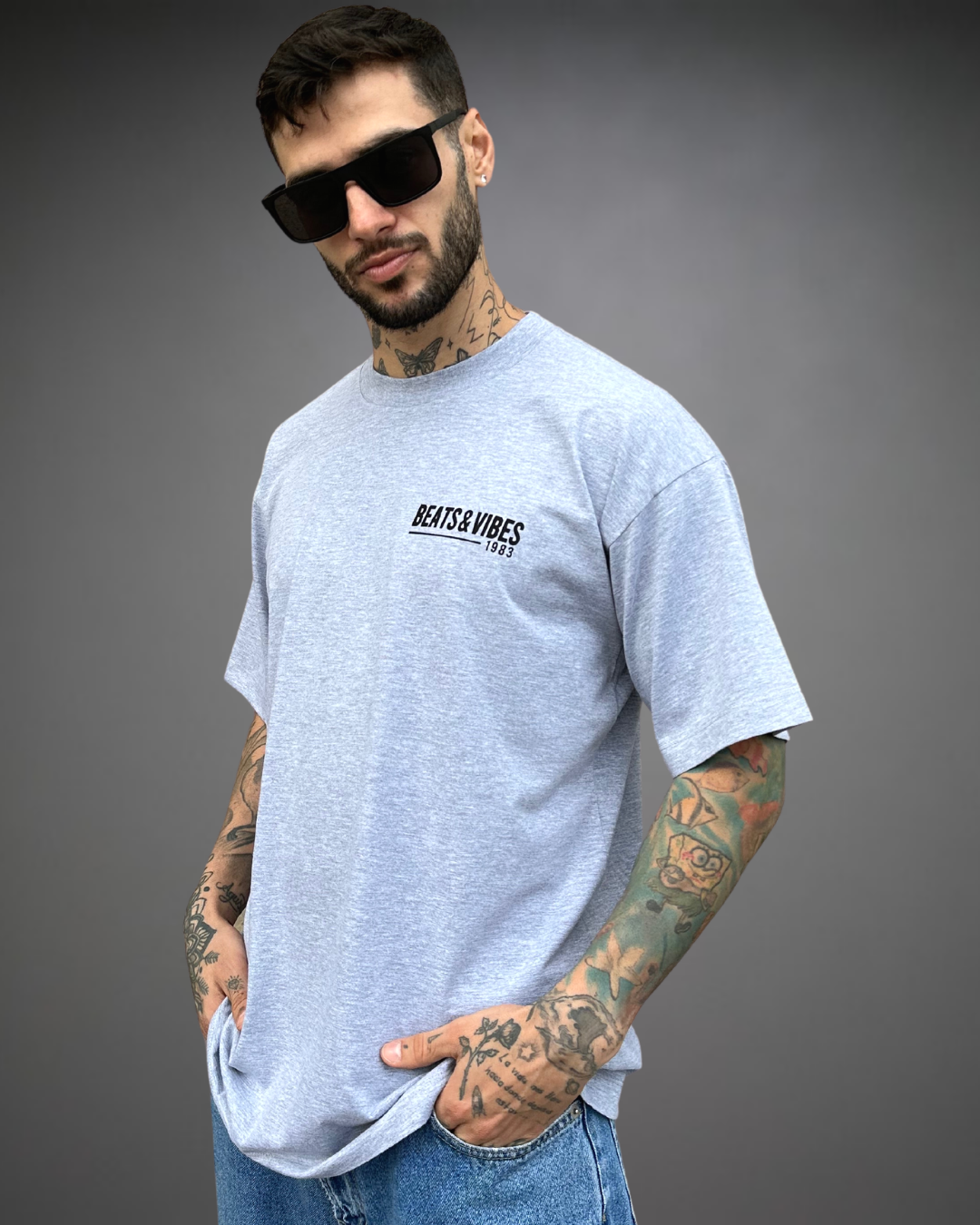 Polo Hombre Oversize Focus & Win - Gris