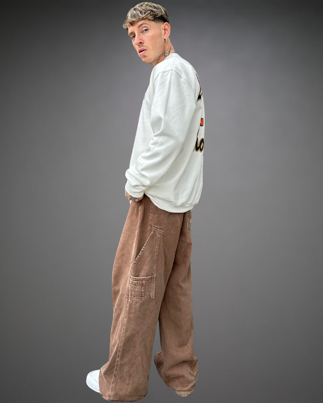 Polera Hombre Oversize Leaders - Blanco Vainilla