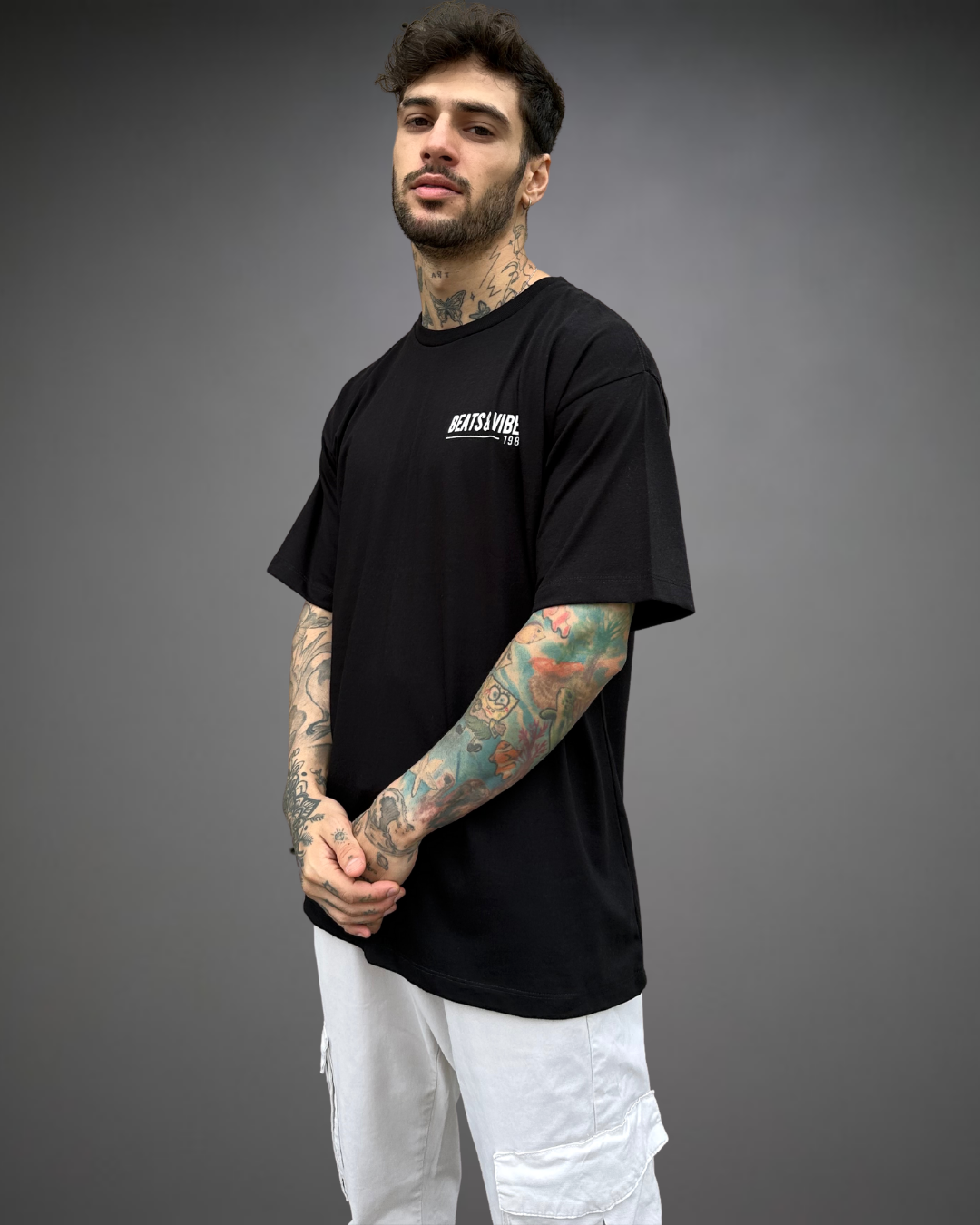 Polo Hombre Oversize B&V For Life - Negro