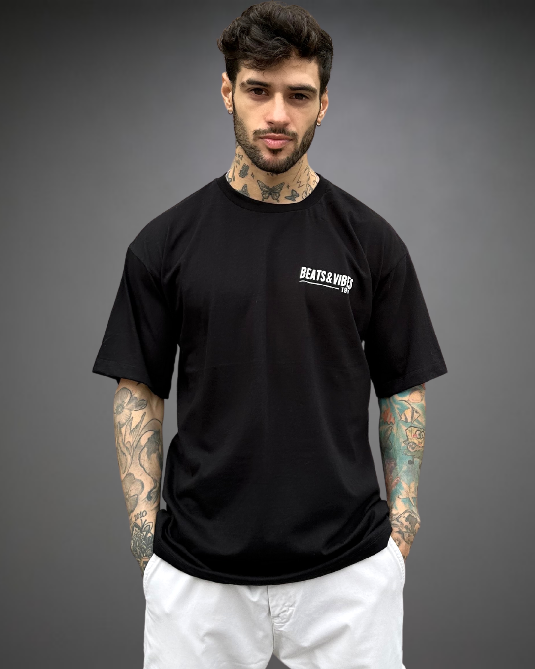 Polo Hombre Oversize B&V For Life - Negro