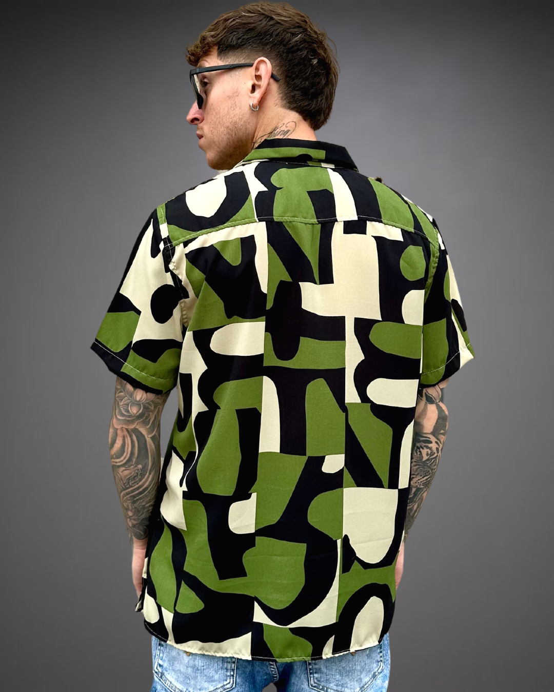 Camisa Hombre Relaxed Pure Vibes - Negro / Verde