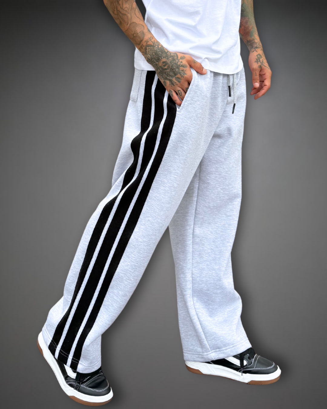 Jogger Striped Baggy - Gris