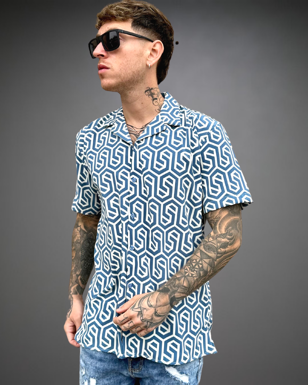 Camisa Hombre Relaxed In Da Club - Light Blue