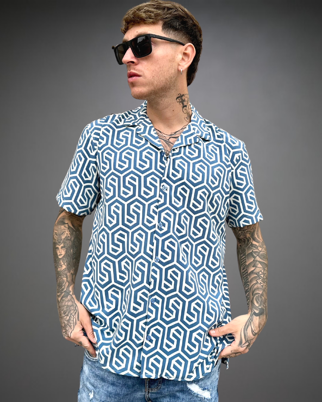 Camisa Hombre Relaxed In Da Club - Light Blue