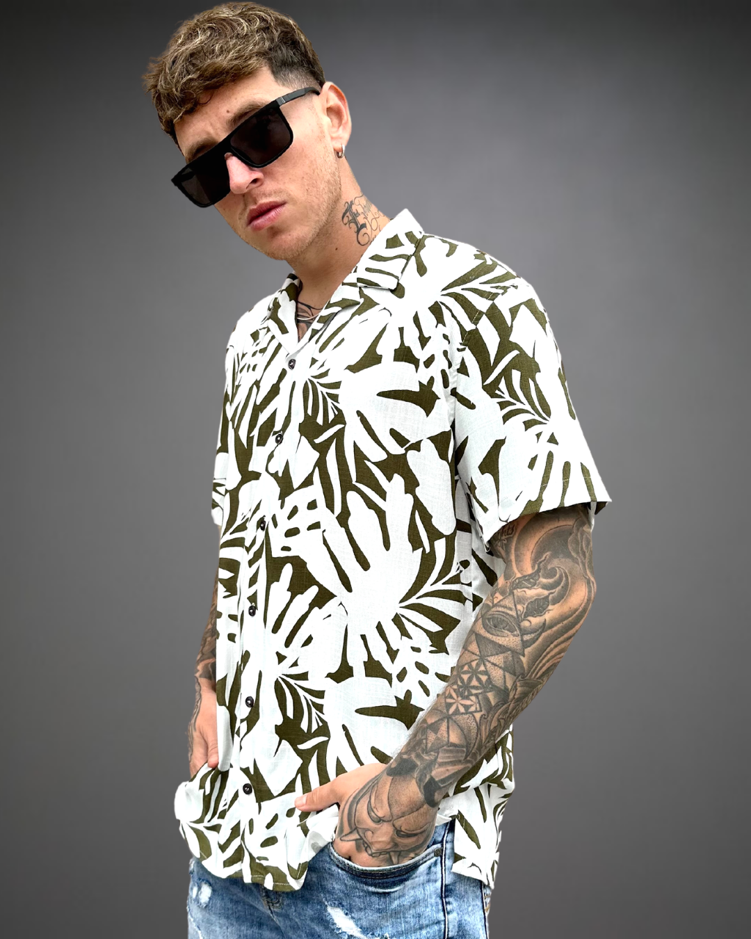 Camisa Hombre Relaxed Ibiza Crew - Verde