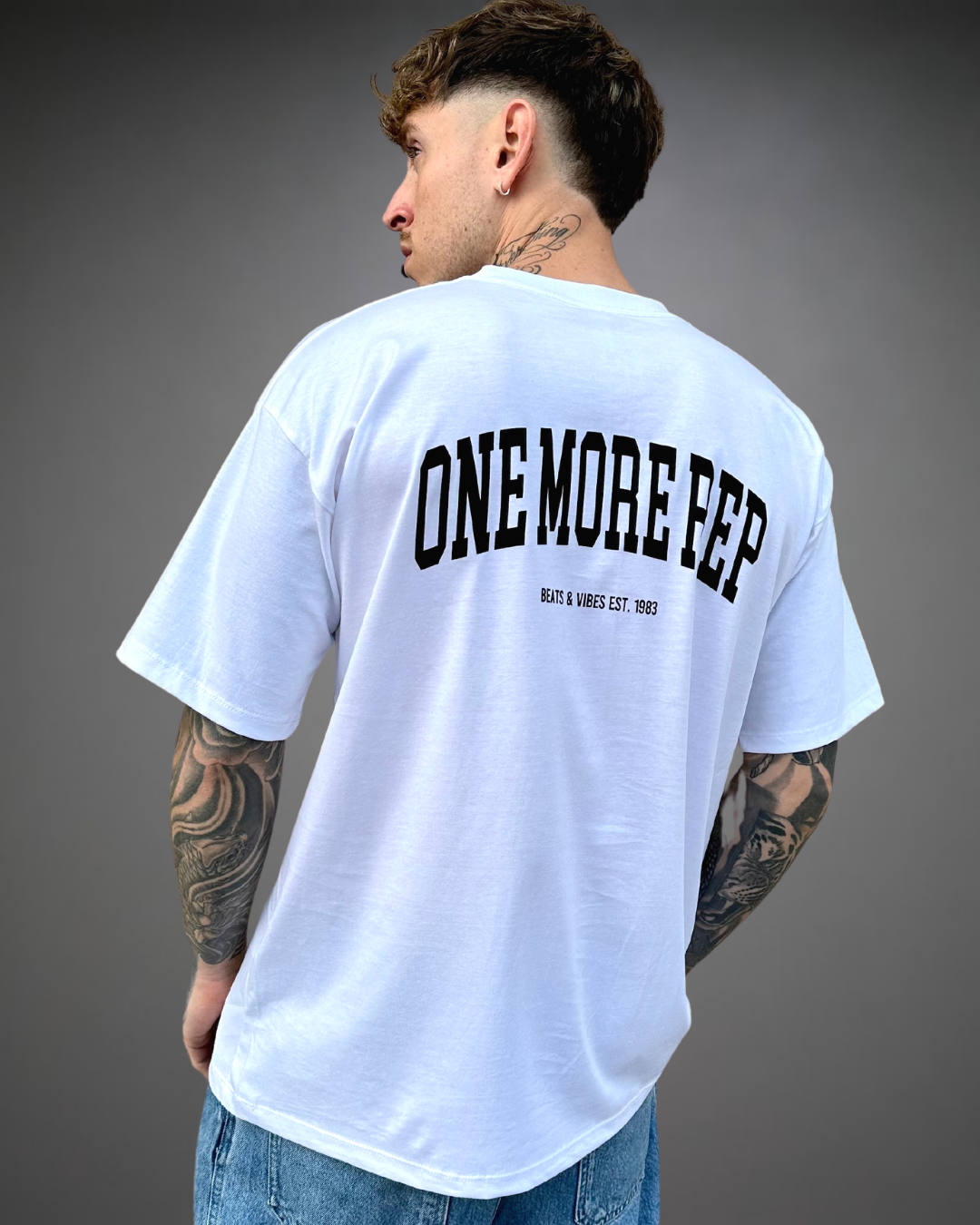 Polo Hombre Oversize One More Repetition - Blanco