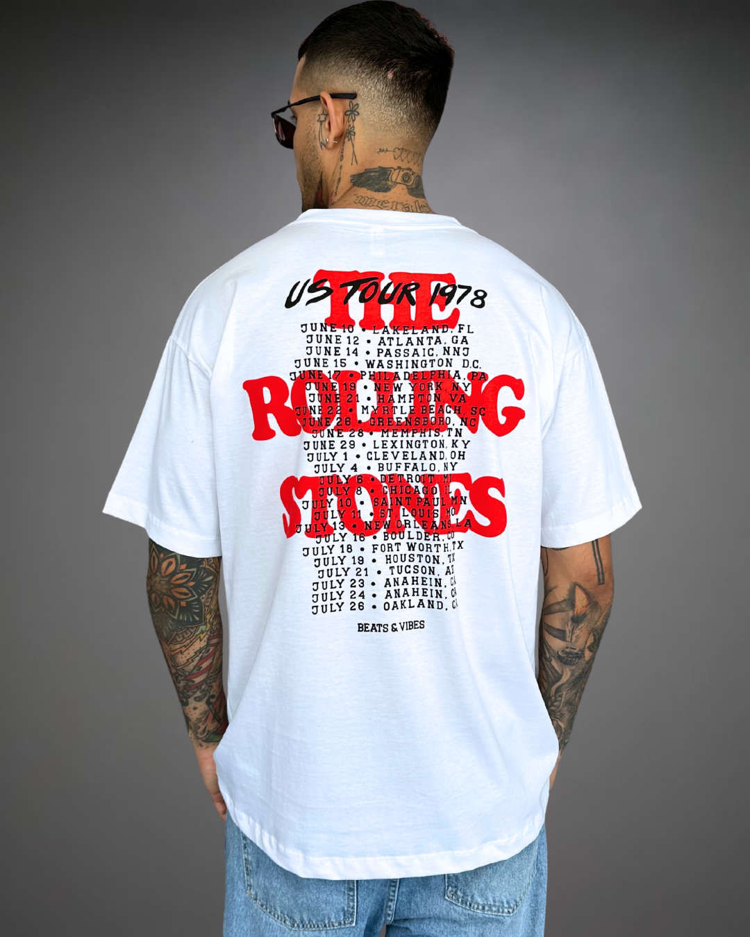 Polo Hombre Oversize The Rolling Stones Tour - Blanco