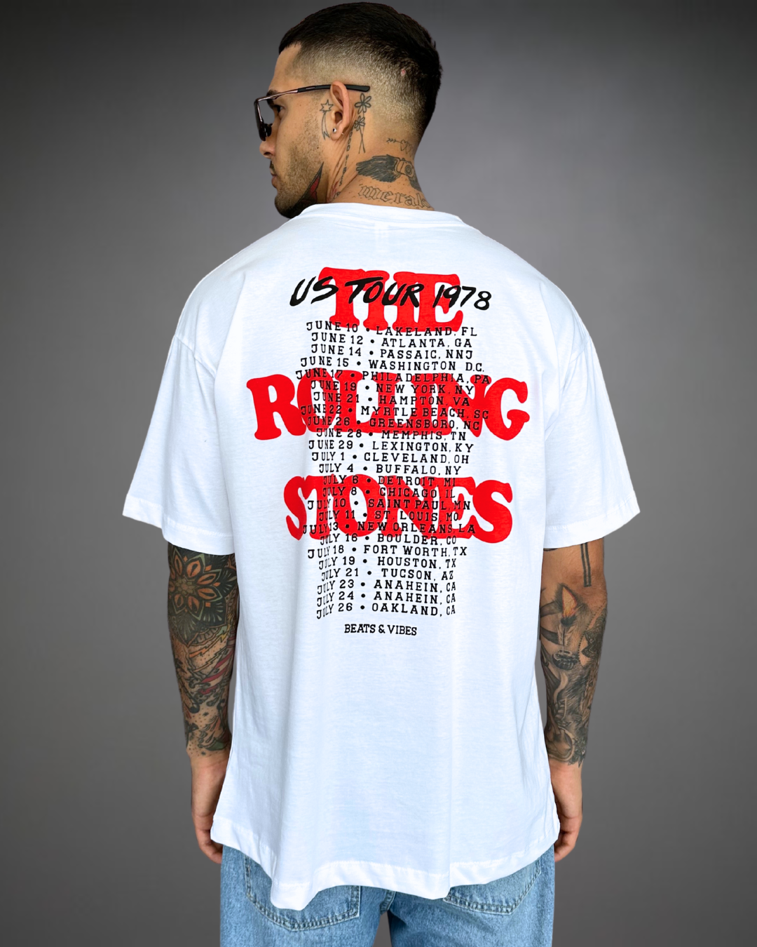 Polo Hombre Oversize The Rolling Stones Tour - Blanco