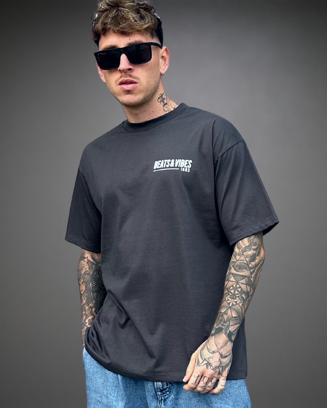Polo Hombre Oversize Pure Heart - Plomo