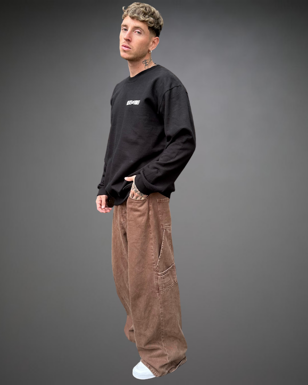Polera Hombre Oversize Peace - Negro