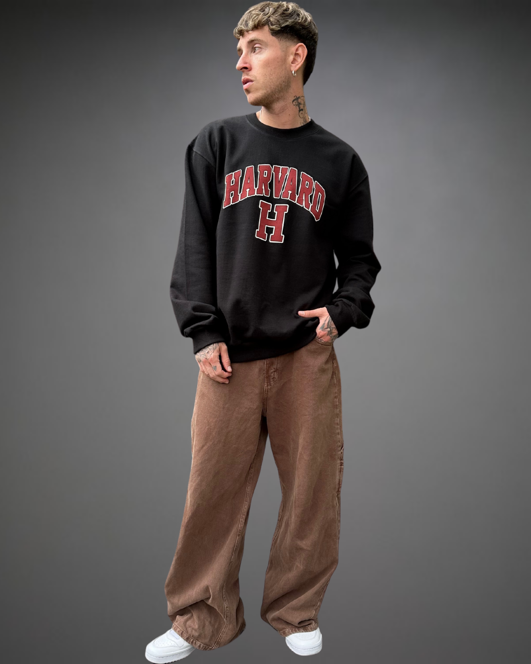 Polera Hombre Oversize Harvard - Negro