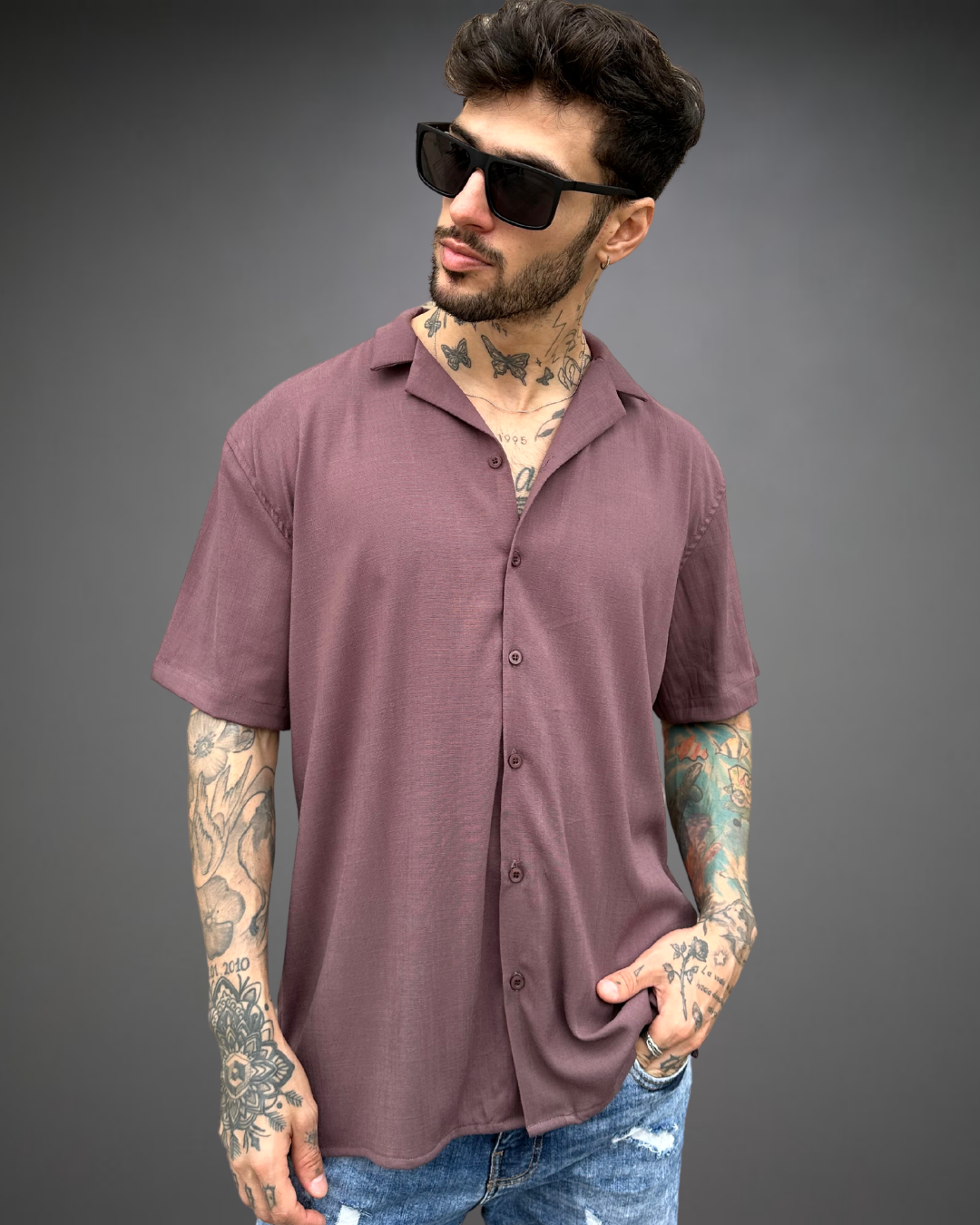 Camisa Hombre Relaxed Chocolate - Brown
