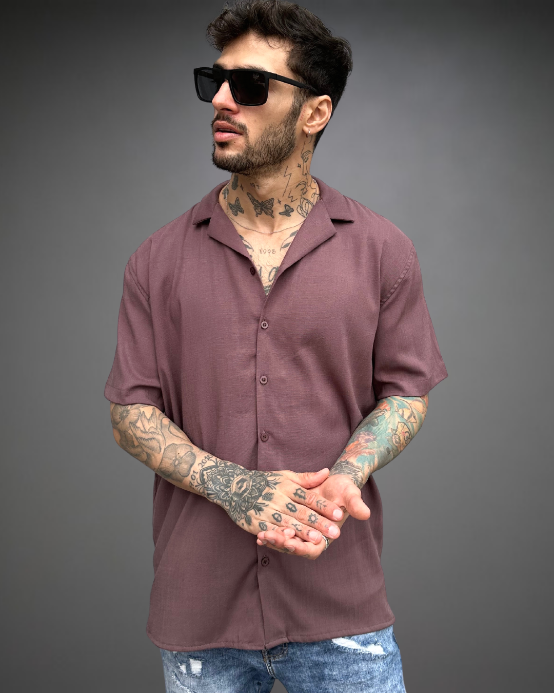 Camisa Hombre Relaxed Chocolate - Brown