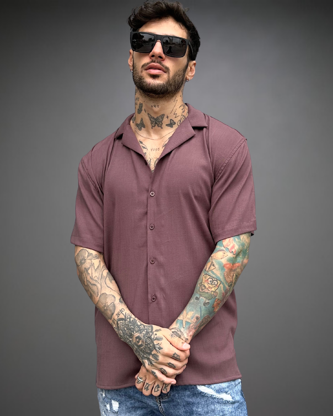 Camisa Hombre Relaxed Chocolate - Brown
