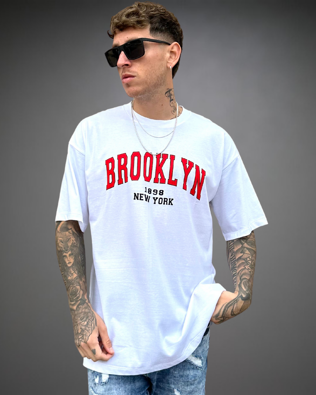 Polo Hombre Oversize Brooklyn - Blanco