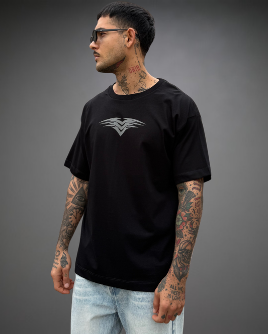 Polo Hombre Oversize Alien Back - Negro