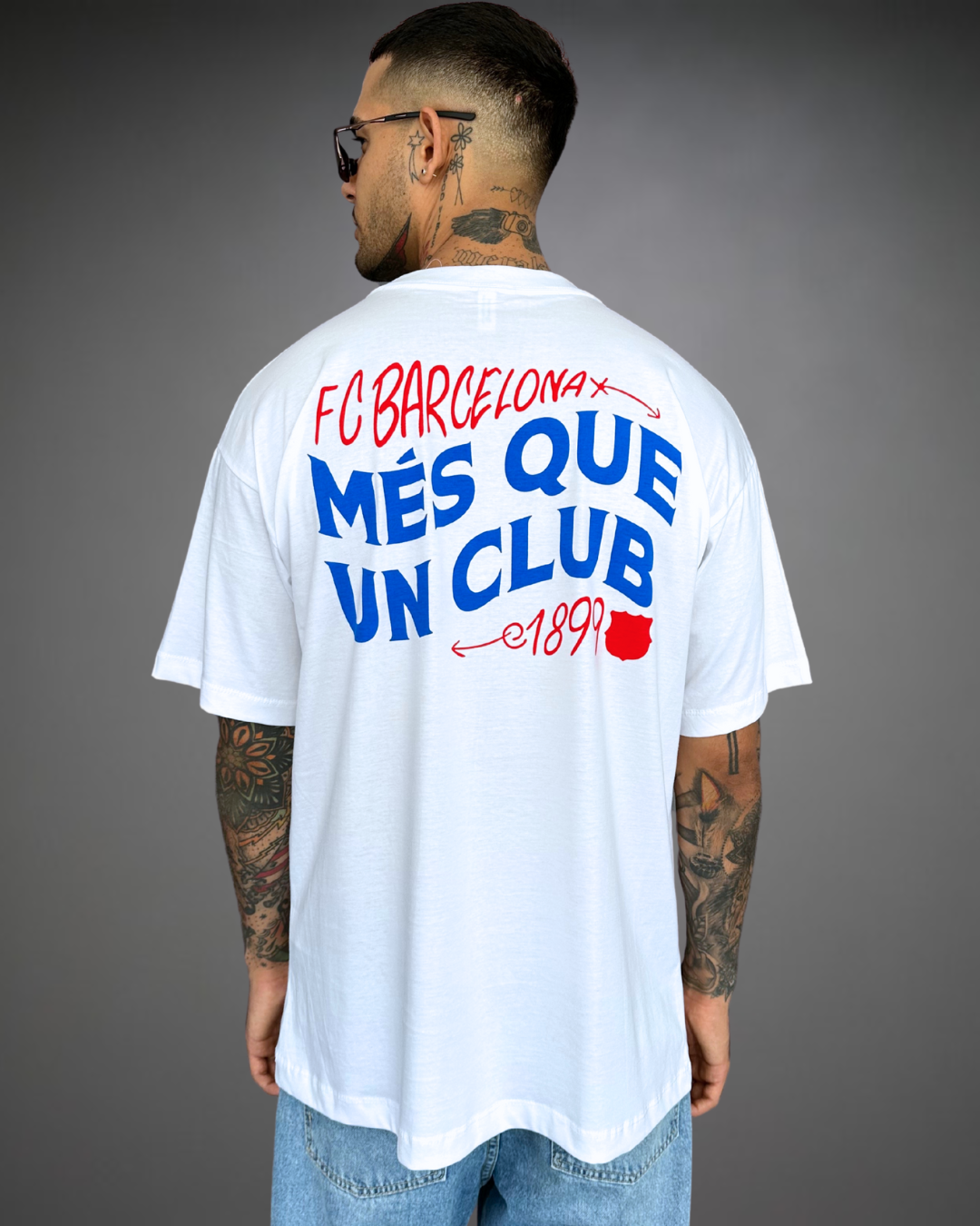 Polo Hombre Oversize Més Que Un Club Barcelona - Blanco