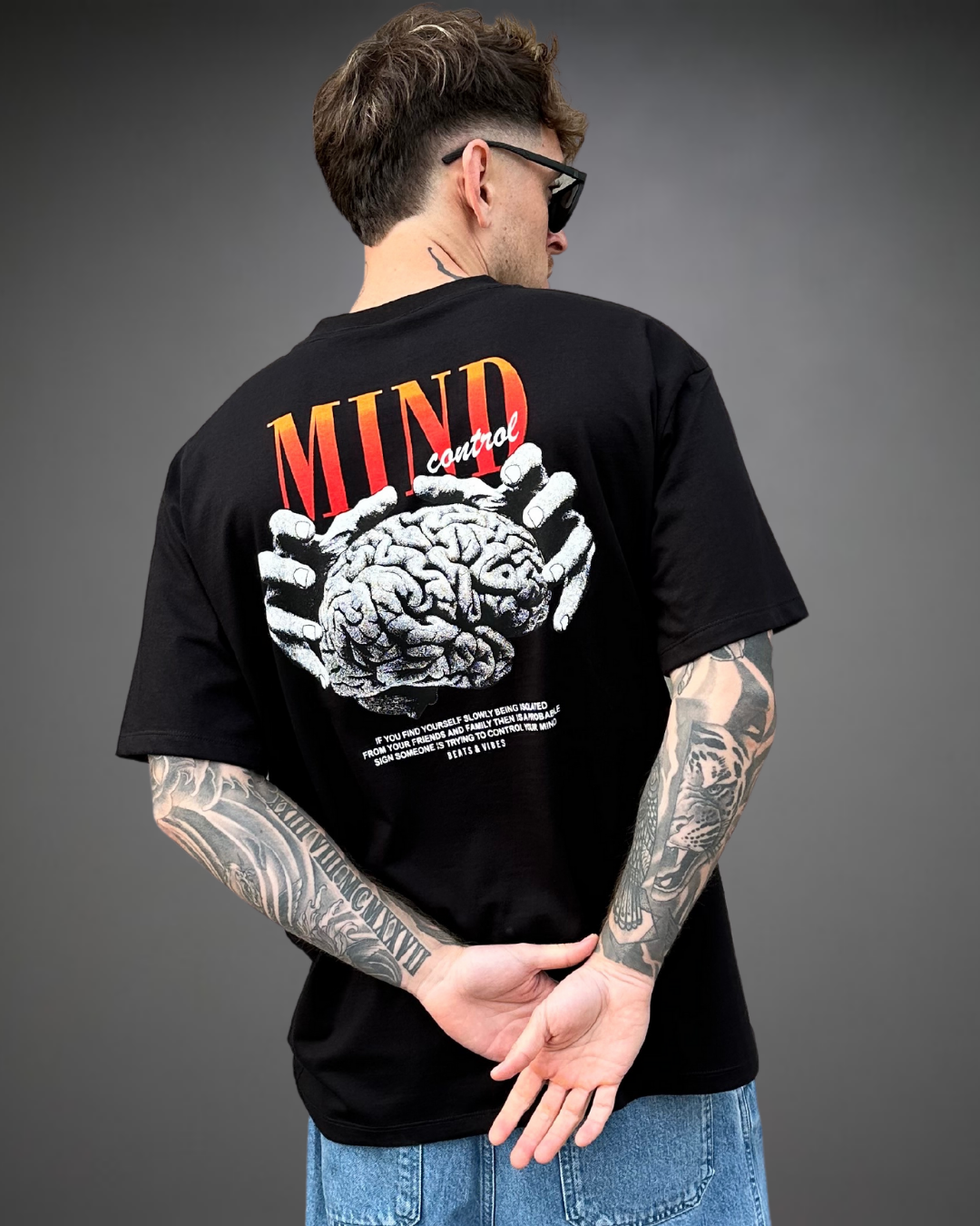 Polo Hombre Oversize Mind Control - Negro
