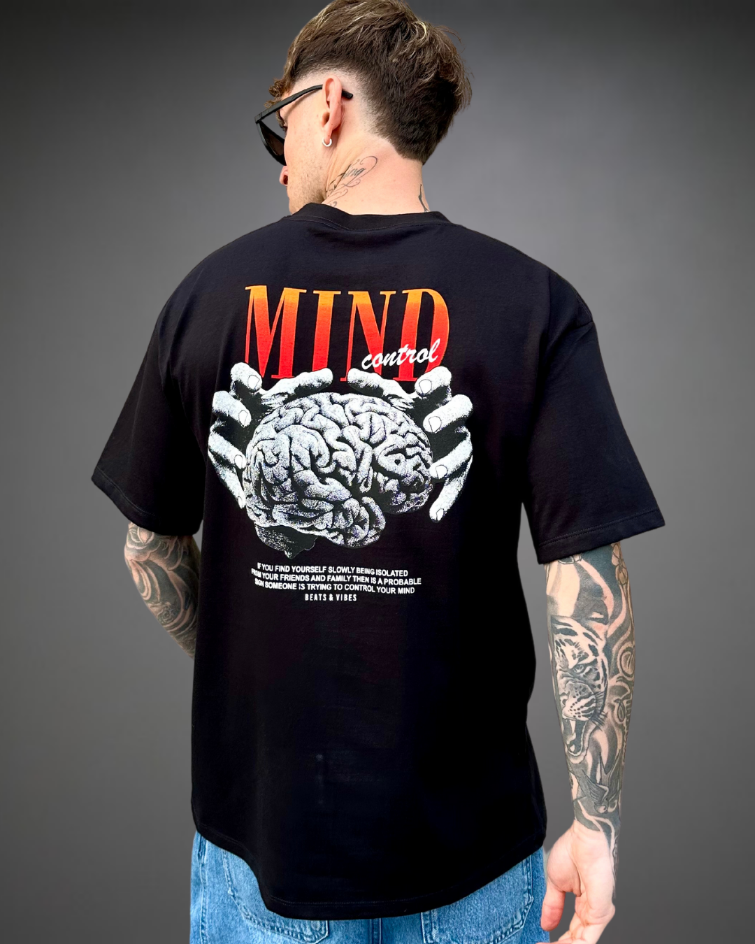 Polo Hombre Oversize Mind Control - Negro