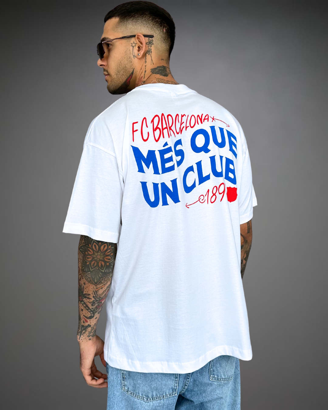 Polo Hombre Oversize Més Que Un Club Barcelona - Blanco