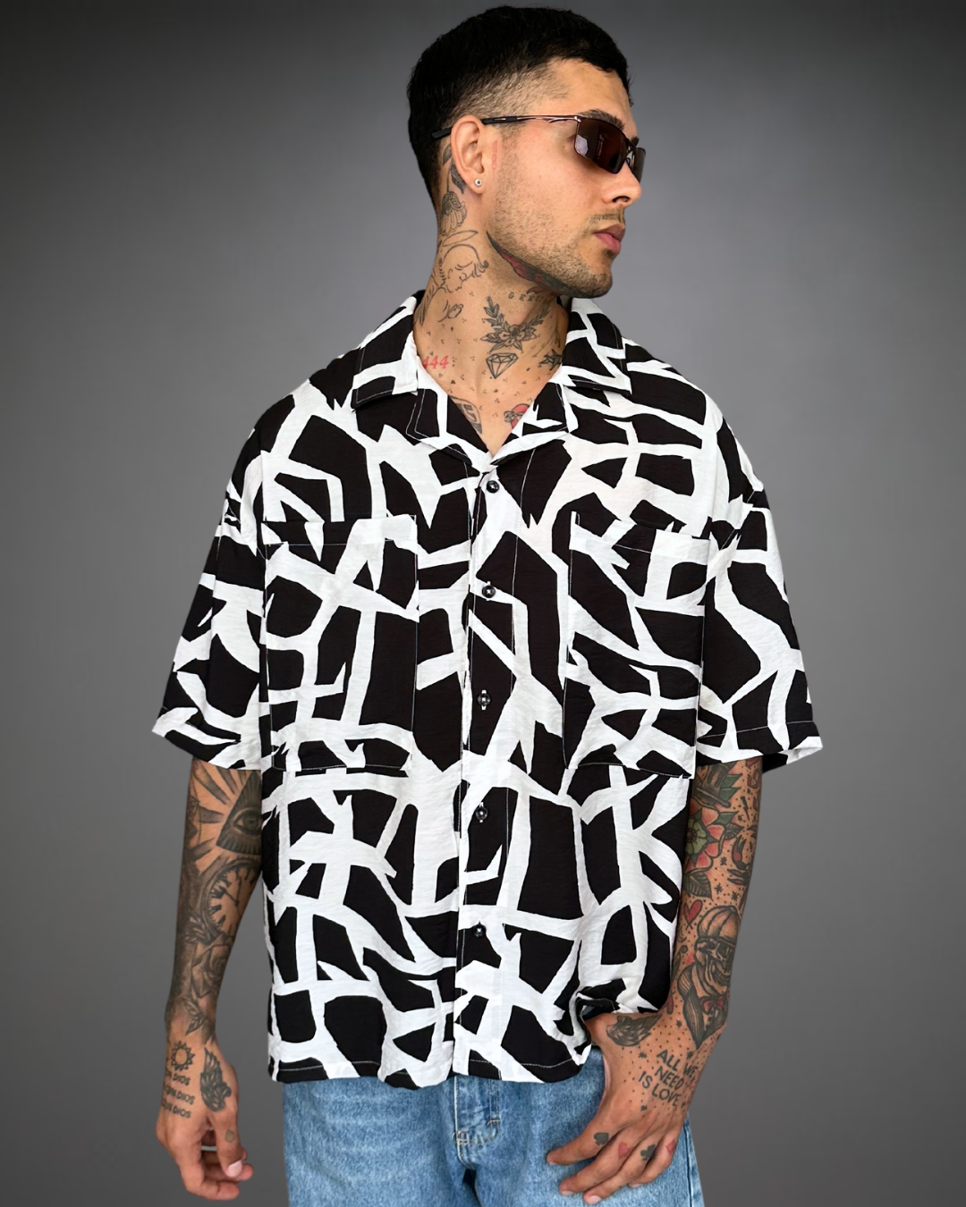 Camisa Hombre Oversize Black Rock - Negro