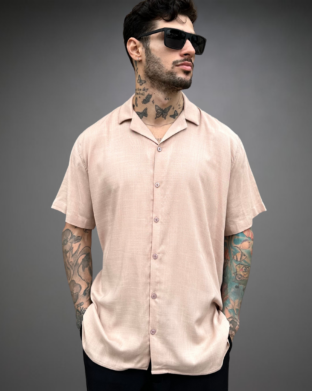 Camisa Hombre Relaxed Beige - Beige
