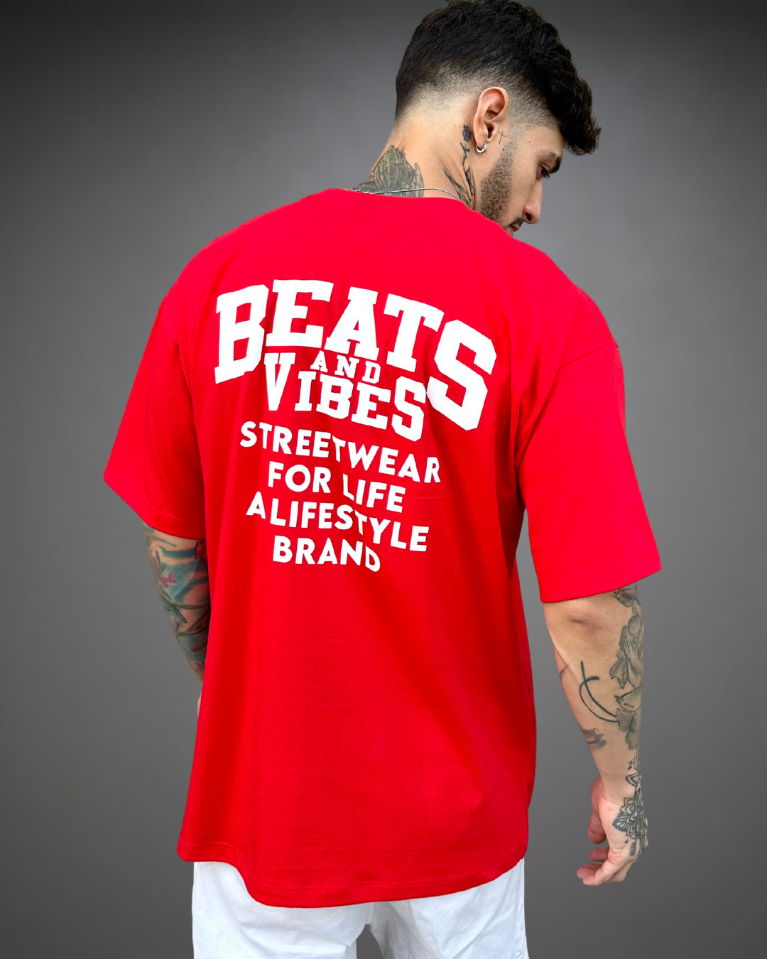 Polo Hombre Oversize Beats StreetWear - Rojo