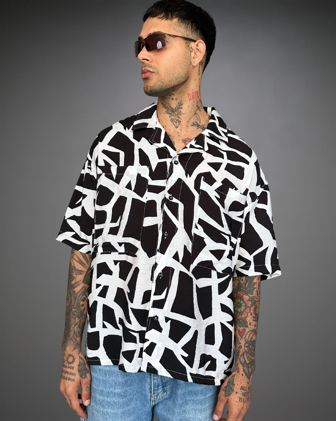 Camisa Hombre Oversize Black Rock - Negro