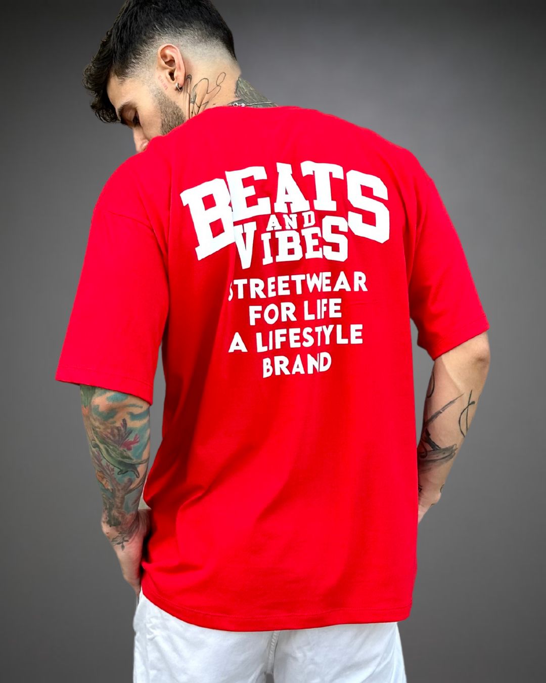 Polo Hombre Oversize Beats StreetWear - Rojo