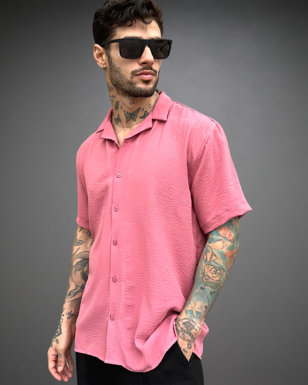 Camisa Hombre Relaxed Solid Pale - Palo Rosa