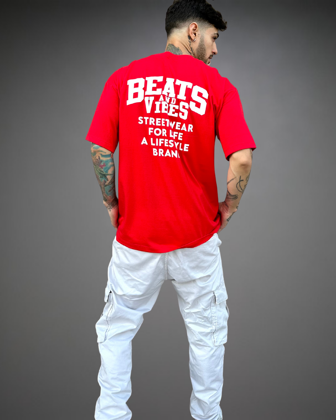 Polo Hombre Oversize Beats StreetWear - Rojo