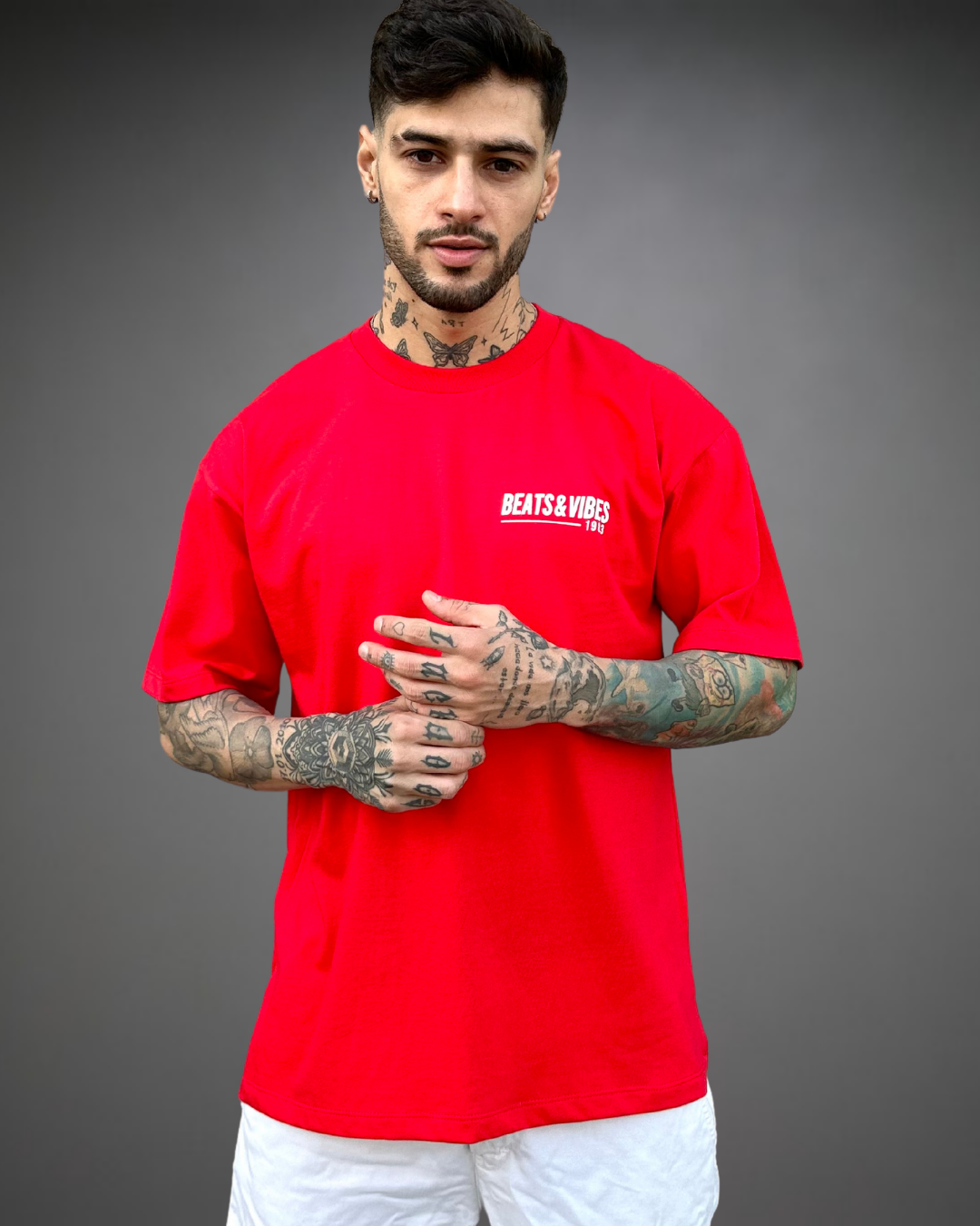Polo Hombre Oversize Beats StreetWear - Rojo
