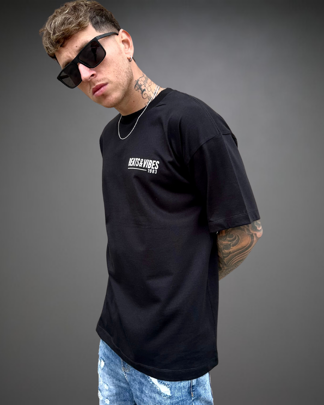 Polo Hombre Oversize Pure Heart - Negro