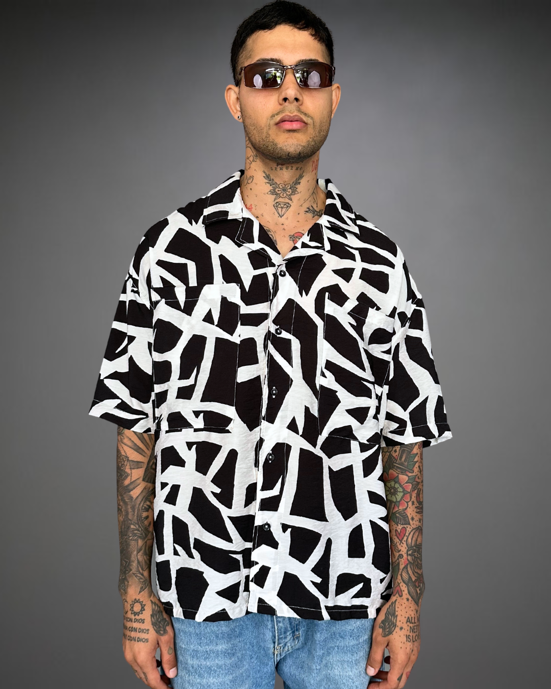 Camisa Hombre Oversize Black Rock - Negro