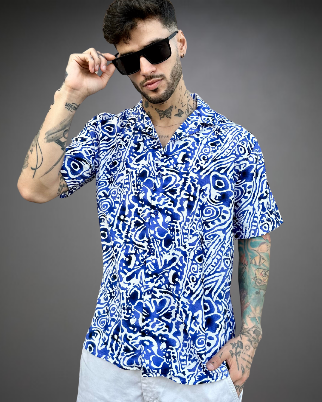 Camisa Hombre Relaxed Psycho Blue - Azul