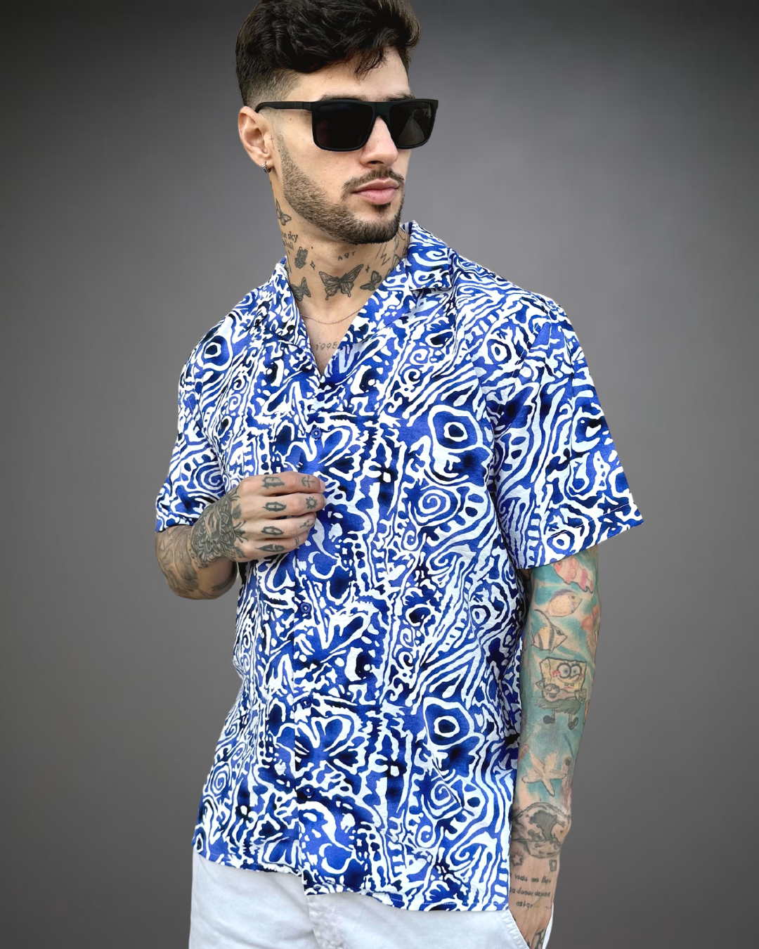 Camisa Hombre Relaxed Psycho Blue - Azul